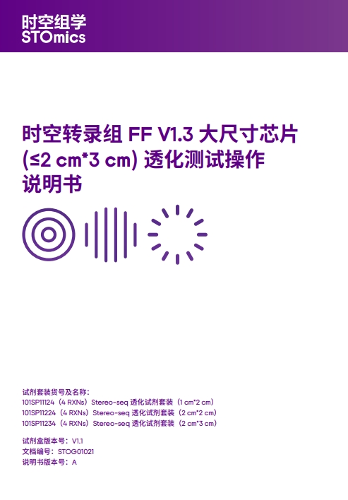 时空转录组FF V1.3大尺寸芯片(≤ 2cm*3cm)透化测试操作说明书